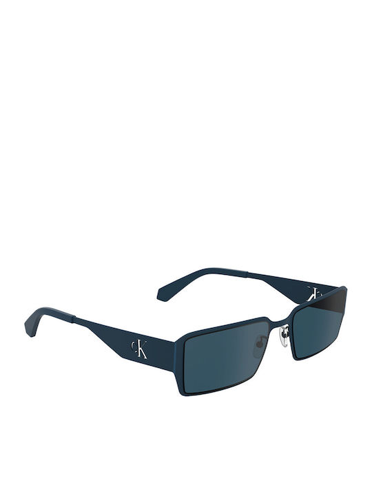 Calvin Klein Ochelari De Soare Pentru Bărbați Cu Ramă Metalică Albastru Marin Tortoise Și Lentile Albastre CKJ24206S 400