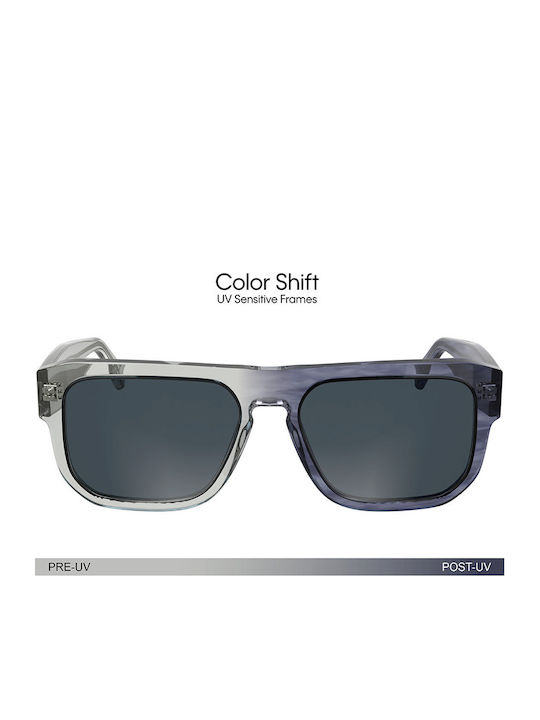 Calvin Klein Unisex Ochelari de soare cu Transparent Cadru și Gri Lentilă CKJ24607S 012
