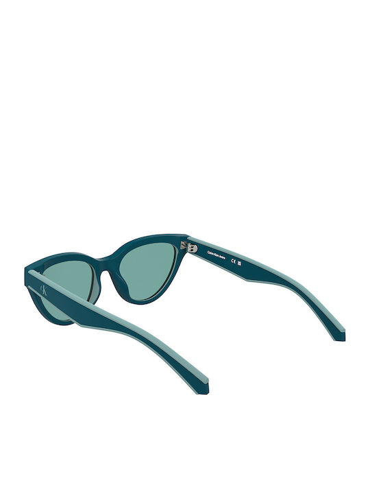 Calvin Klein Feminini Ochelari de soare cu Turcoaz Cadru și Turcoaz Lentilă CKJ25301S 432