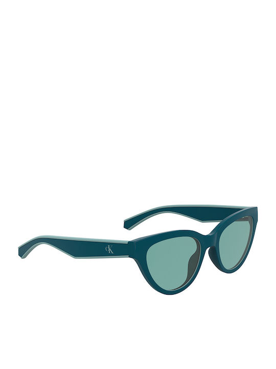 Calvin Klein Feminini Ochelari de soare cu Turcoaz Cadru și Turcoaz Lentilă CKJ25301S 432