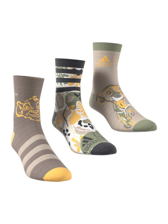 adidas Kids' Socks Lion King Brown / Chalk White / Wonder Beige 3 Pairs