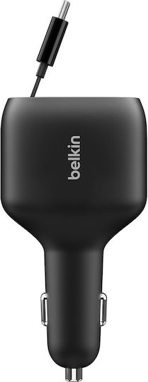 Belkin Car Charger 75W with Ports: 1xUSB 1xType-C with Cable Type-C