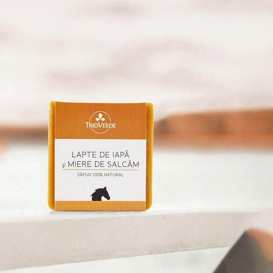 Baton de Săpun 100% Natural Lapte de Iapă Miere de Salcâm Trio Verde 110 Gr