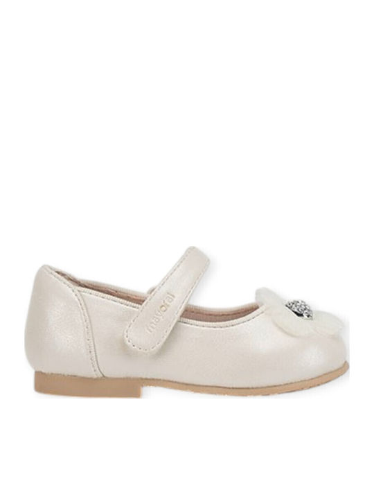 Kinder Pumps & Ballerinas Anatomisch mit Bügel- und Schleifenverschluss Leder Perle