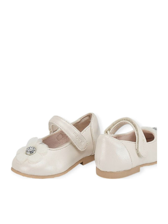Kinder Pumps & Ballerinas Anatomisch mit Bügel- und Schleifenverschluss Leder Perle