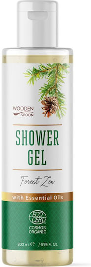 Gel De Duș Busuioc Pădure De Pin Zen Organic 200ml Wooden Spoon