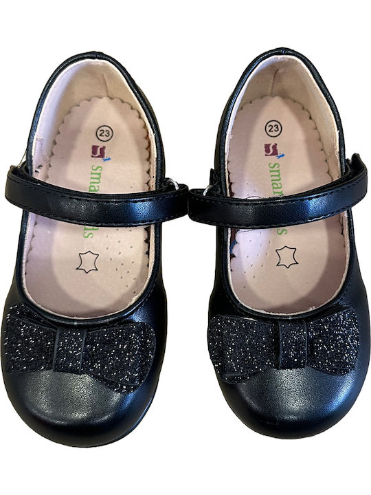 Kids Anatomic Ballerinas with Hoop & Loop Closure Black