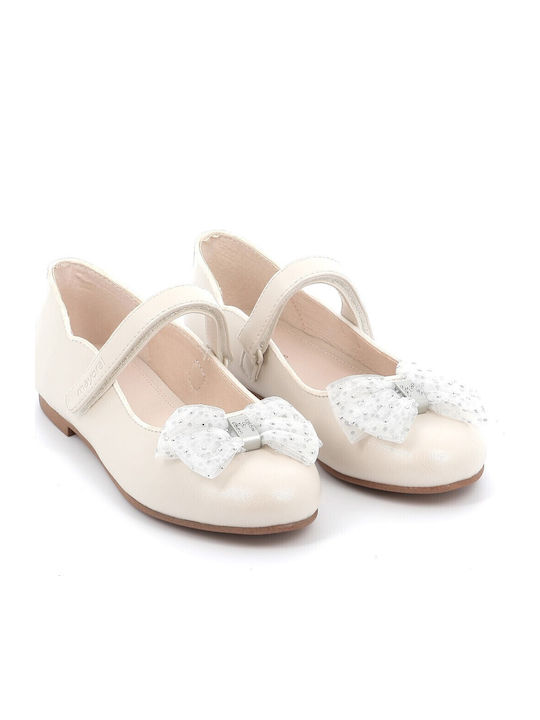 Kids Anatomic Ballerinas with Elastic Strap White