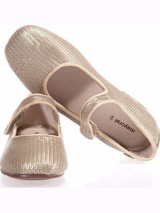 Kids Anatomic Ballerinas Mercedita with Hoop & Loop Closure Gold