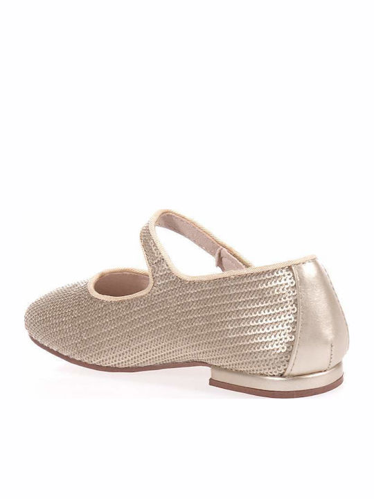 Kids Anatomic Ballerinas Mercedita with Hoop & Loop Closure Gold