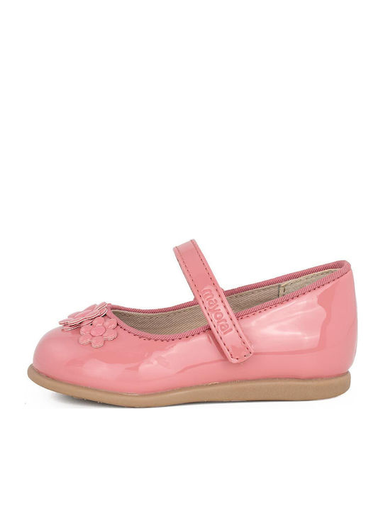 Παιδικές Μπαλαρίνες mit Bügel- und Schleifenverschluss Lackleder Rosa