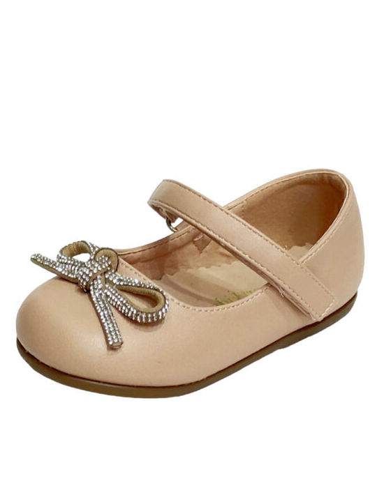 Παιδικές Μπαλαρίνες mit Bügel- und Schleifenverschluss Synthetisches Leder Beige