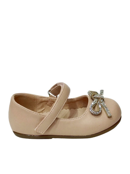 Παιδικές Μπαλαρίνες mit Bügel- und Schleifenverschluss Synthetisches Leder Beige
