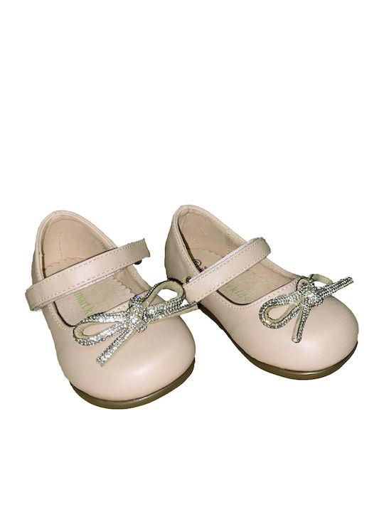 Παιδικές Μπαλαρίνες mit Bügel- und Schleifenverschluss Synthetisches Leder Beige