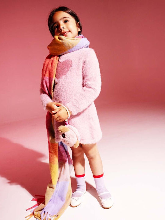 Children's Dress Long Sleeve Knitted Pink