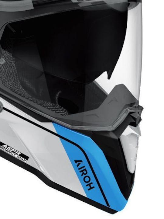 Airoh Commander 2 White / Red Gloss Motorcycle Helmet On-Off ECE 22.06 1450gr with Pinlock and Sunvisor