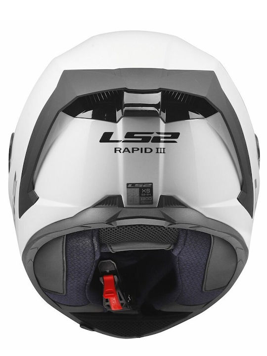 LS2 FF820 Rapid III White Gloss Motorcycle Helmet Full Face ECE 22.06 1350gr