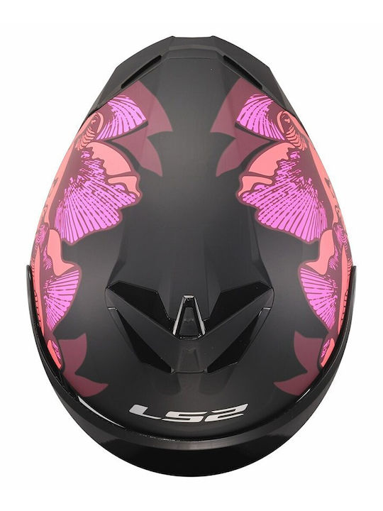 LS2 FF820 Rapid III Poppies II Matt Black/Pink Κράνος Μηχανής Full Face ECE 22.06 1350gr