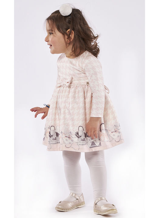 Kinderkleid Langärmelig Set mit Accessoires Rosa
