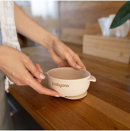Babyono Baby Food Bowl made of Silicone Beige