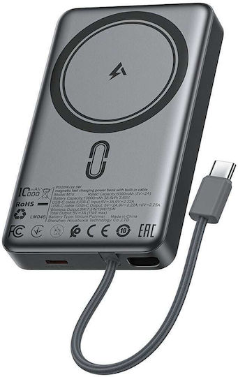 Acefast M18 MagSafe Power Bank 10000mAh with USB-C Port Power Delivery Black