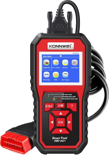 Konnwei Instrument de diagnosticare auto Digital OBD 2 cu Cablu Compatibil cu Android