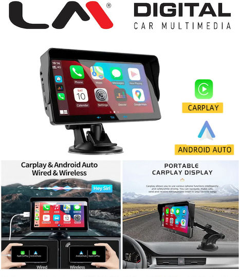 LM Digital Ecran Multimedia 7" Pentru Tabloul De Bord Auto Cu Apple CarPlay Android Auto Bluetooth GPS