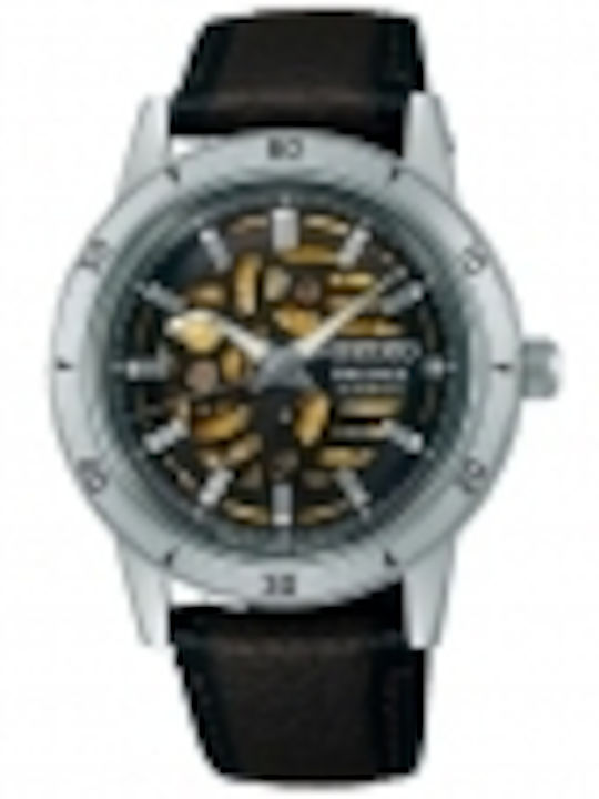 Seiko Style 60s Ρολόι Αυτόματο με Δερμάτινο Λουράκι