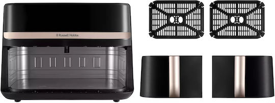 Russell Hobbs Satisfry Friteuză cu aer cu Coș Detașabil Dublu 9lt Negru