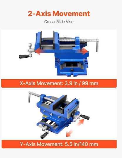 Vevor Fixed Multiple Angles Cast Iron Vise with Maximum Opening 140mm