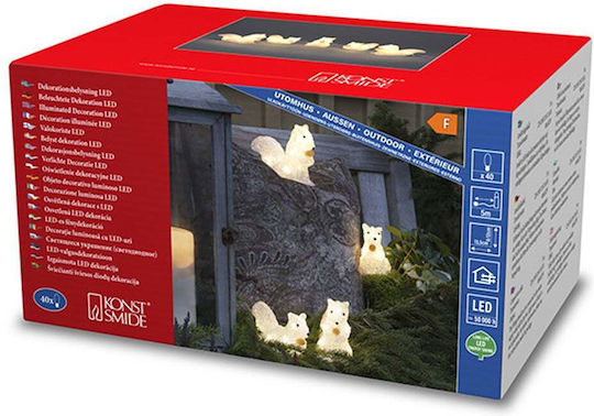 Set Figurină De Crăciun Iluminată Veverițe 40 Leduri 12cm 5 Bucăți 6287-103