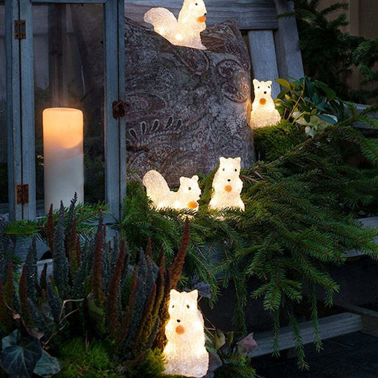Set Figurină De Crăciun Iluminată Veverițe 40 Leduri 12cm 5 Bucăți 6287-103