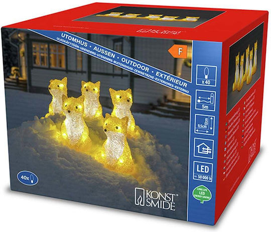 Set Figuri De Crăciun Iluminate Konstsmide Vulpile 40 Leduri 12cm 5 Bucăți 6233-203