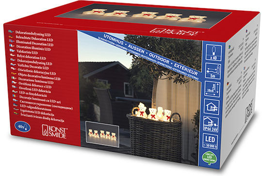 Set Figurine De Crăciun Iluminate Konstsmide Urși Polari 40 Leduri 12cm 5 Bucăți 6231-103