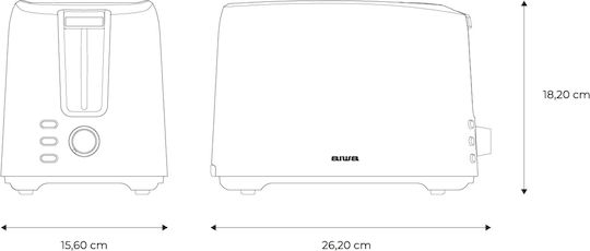 Aiwa Toaster 2 Slots 750W White