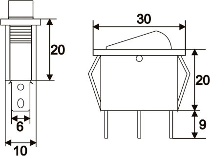 Set 5 Bucăți Comutatoare On-Off Balansoar 1-Circuit 10A-250V Lumini Albastre