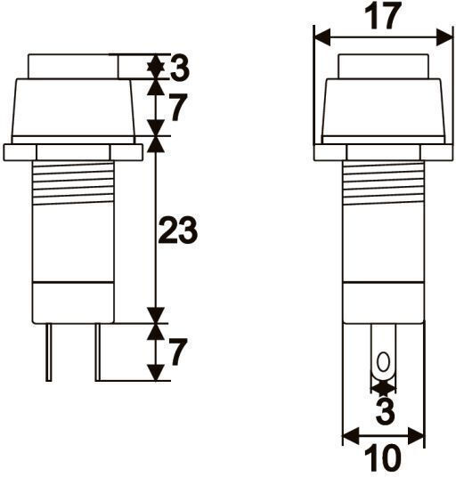 Set 10 Stück Druckknöpfe 1 Schaltkreis 3a-250v Ein-Aus Rot