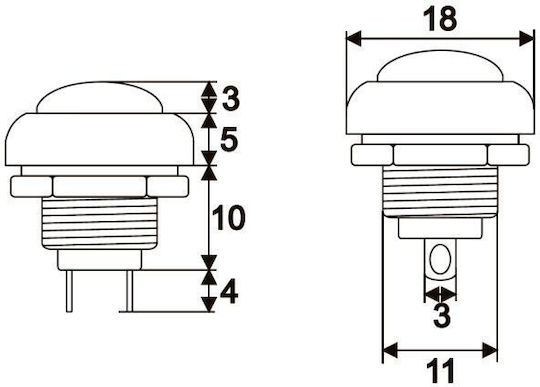 Set 5 Pieces Button 1 Circuit 1a-250v Off On Orange