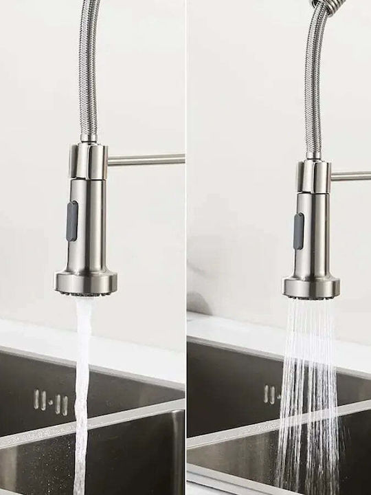 Alista Home Yd/101 Baterie Chiuvetă Bucătărie Bancă cu Spirală Exterioară Argintie
