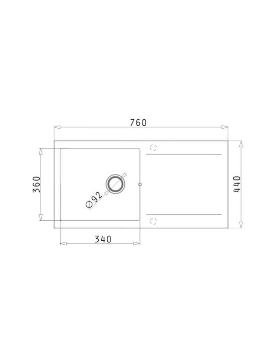 Alista Home Drop-In Inox Kitchen Sink M75xW45cm Gray
