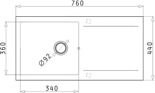 Alista Home Chiuvetă Bucătărie Drop-In Inox L75xL45cm Gri