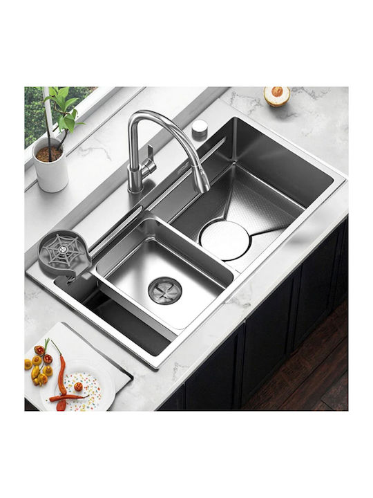 Alista Home Chiuvetă De Bucătărie Drop-In Inox Cu Robinet L75xL45cm Gri