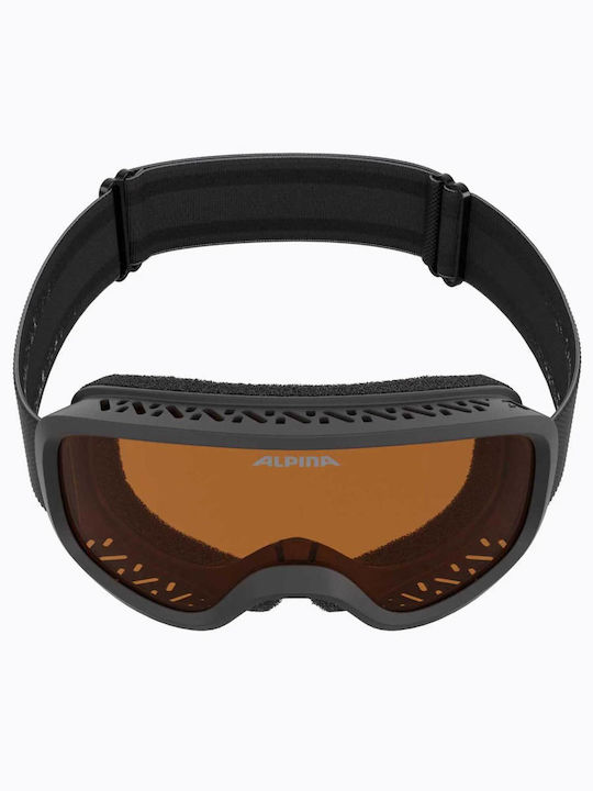 Alpina Piney 2.0 Ski & Snowboard Goggles Kids Black with Lens in Black Color