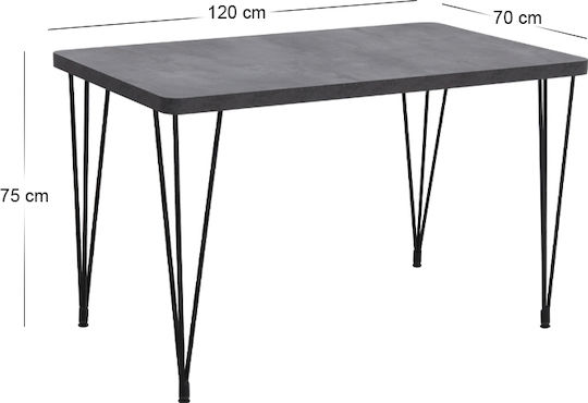 Roger Tisch Speisesaal Holz Gray 120x70x75cm