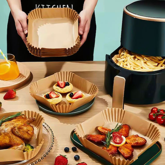Alista Home Hârtii de Copt Antiaderente pentru Air Fryer 20x20cm 50 Bucăți