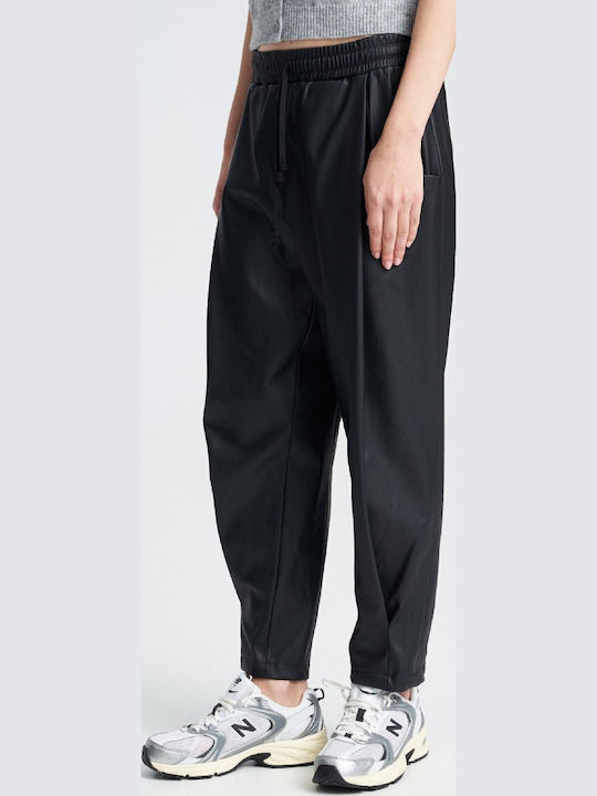 Pants Γυναικείο Ψηλόμεσο Υφασμάτινο Παντελόνι Μαύρο