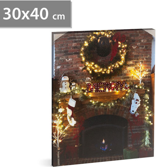 Weihnachts LED Gemälde Hänger 2 Aa Batterien 30 x 40 cm 58467