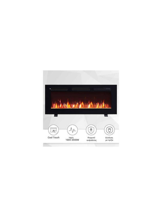 Richen Wall Mounted Electric Fireplace 1800W Black