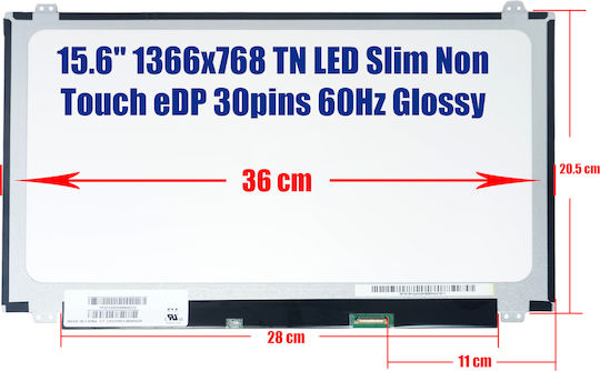 Οθόνη Laptop Dell Inspiron 15 3542 15-3000 Series 471359254 471366001 471359240 Lp156whb Tp A1 15.6'' 1366x768 Wxga Hd Led 30pin R Slim Κωδ 2473