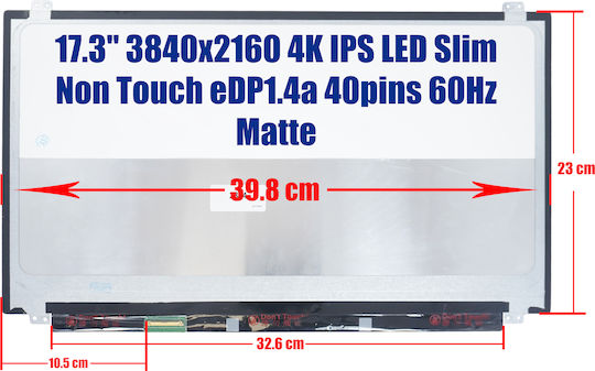 B173zan01.2 Екран 17.3" LED 3840x2160 за Лаптоп Dell (0TJ6VM)